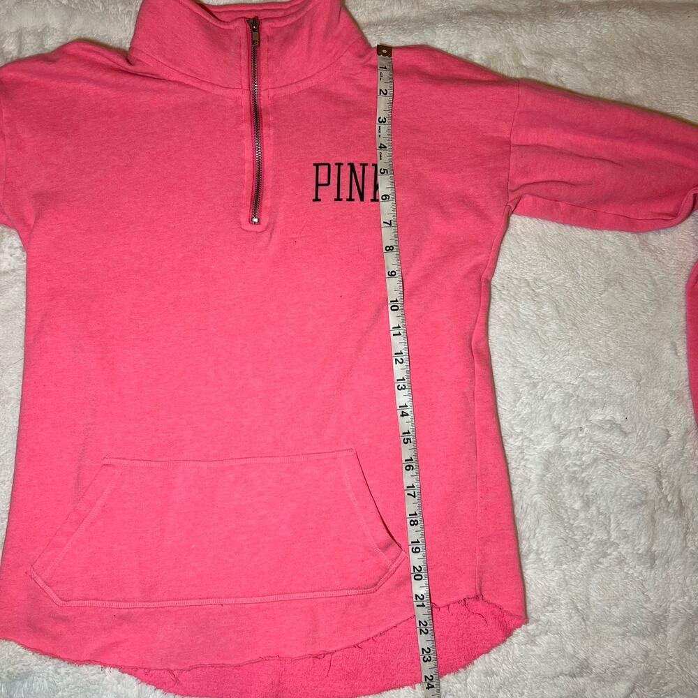 Hot Pink Victoria's Secret PINK Quarter Zip Pullover Sweatshirt Size XS - Picture 9 of 11